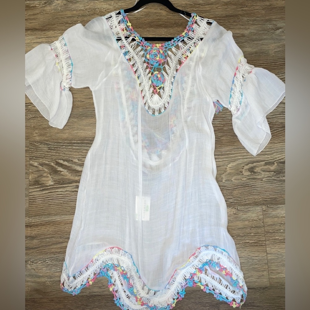 🌸White Crochet Detail Coverup Dress🌸